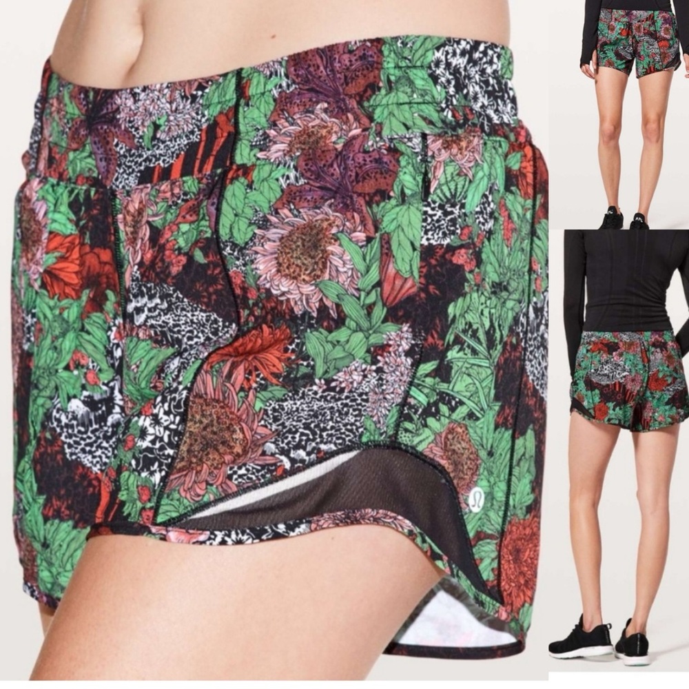 Lululemon Hotty Hot Short   Size 2  Tall Zen Garden Multi / Black  EUC